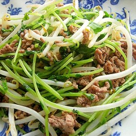 超簡単タイ料理❤ナンプラー味「もやし」＆豆苗炒め♪